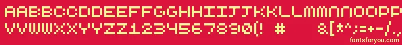Cubicfive10 Font – Yellow Fonts on Red Background