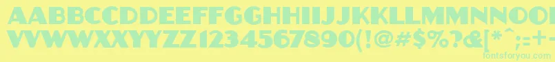 Anchorjack-fontti – vihreät fontit keltaisella taustalla