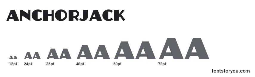 Размеры шрифта Anchorjack