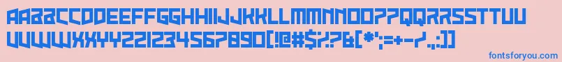 Fonte SunkFoalBrother – fontes azuis em um fundo rosa