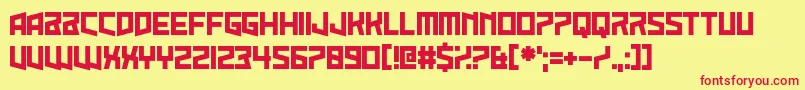 SunkFoalBrother-Schriftart – Rote Schriften auf gelbem Hintergrund