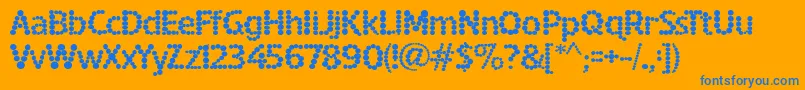 SpottedFever-Schriftart – Blaue Schriften auf orangefarbenem Hintergrund