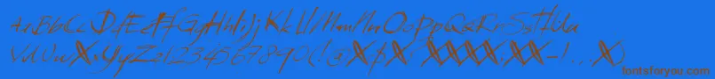 DkSundayMonday Font – Brown Fonts on Blue Background