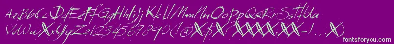 DkSundayMonday Font – Green Fonts on Purple Background