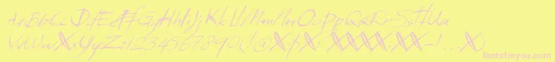 DkSundayMonday Font – Pink Fonts on Yellow Background