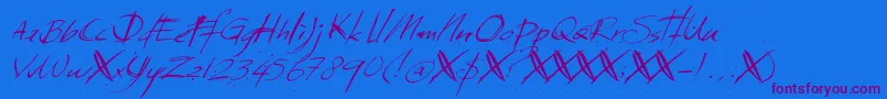 DkSundayMonday Font – Purple Fonts on Blue Background