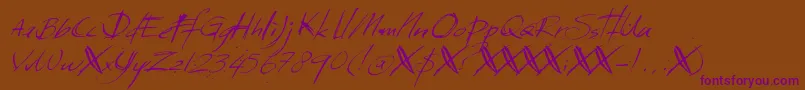 DkSundayMonday Font – Purple Fonts on Brown Background