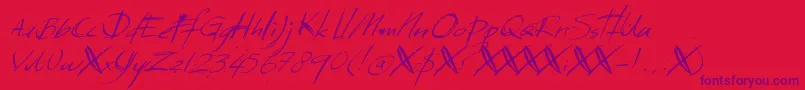 DkSundayMonday Font – Purple Fonts on Red Background