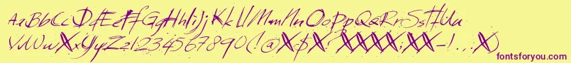 DkSundayMonday Font – Purple Fonts on Yellow Background