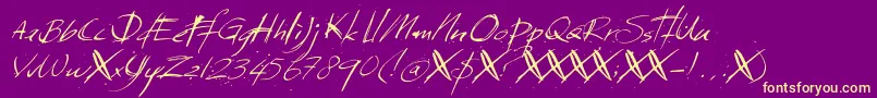 DkSundayMonday Font – Yellow Fonts on Purple Background
