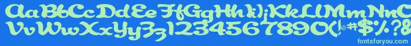 AbracadabraRegularTtnorm Font – Green Fonts on Blue Background