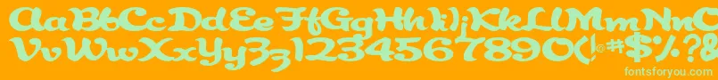 AbracadabraRegularTtnorm Font – Green Fonts on Orange Background