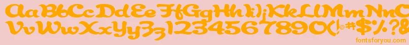 AbracadabraRegularTtnorm-Schriftart – Orangefarbene Schriften auf rosa Hintergrund