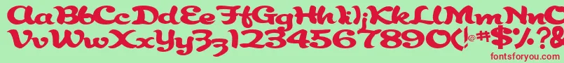 AbracadabraRegularTtnorm Font – Red Fonts on Green Background