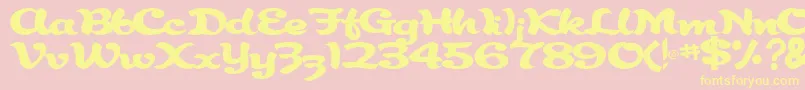 Шрифт AbracadabraRegularTtnorm – жёлтые шрифты на розовом фоне