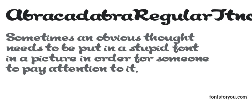 Обзор шрифта AbracadabraRegularTtnorm
