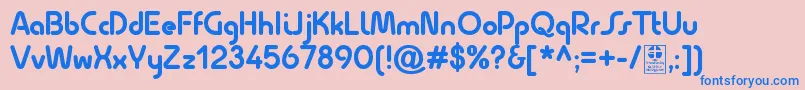 フォントQuesatBoldDemo – ピンクの背景に青い文字