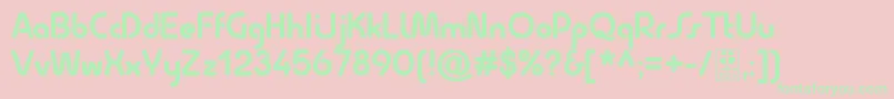 フォントQuesatBoldDemo – ピンクの背景に緑の文字