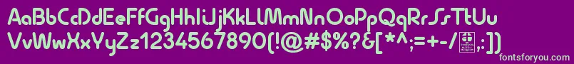 Шрифт QuesatBoldDemo – зелёные шрифты на фиолетовом фоне