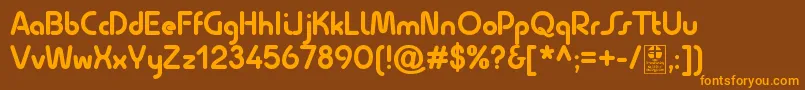 QuesatBoldDemo Font – Orange Fonts on Brown Background