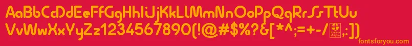 フォントQuesatBoldDemo – 赤い背景にオレンジの文字