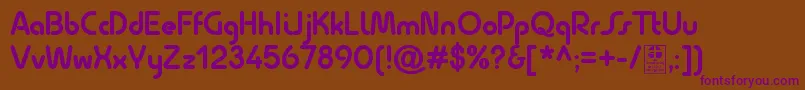 QuesatBoldDemo-fontti – violetit fontit ruskealla taustalla