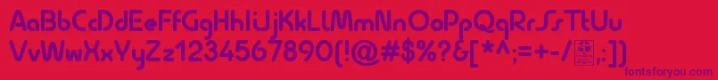Шрифт QuesatBoldDemo – фиолетовые шрифты на красном фоне