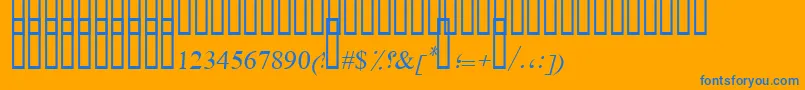 DiwaniLetter Font – Blue Fonts on Orange Background