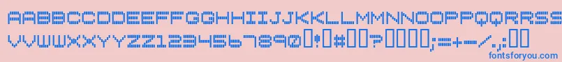 Vertical Font – Blue Fonts on Pink Background