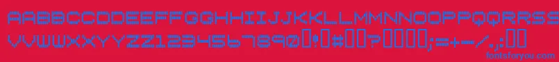 Vertical Font – Blue Fonts on Red Background