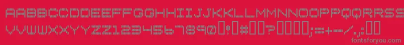 Vertical Font – Gray Fonts on Red Background