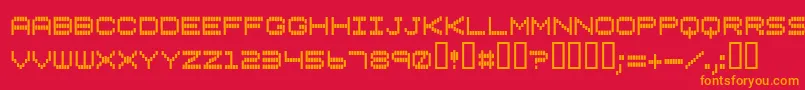 Vertical Font – Orange Fonts on Red Background