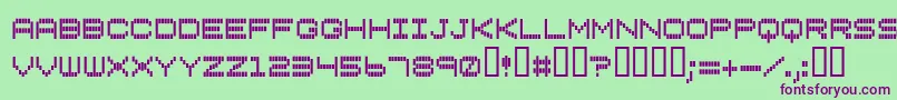 Vertical Font – Purple Fonts on Green Background