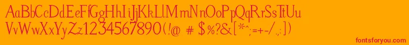 LitosScriptRegular Font – Red Fonts on Orange Background