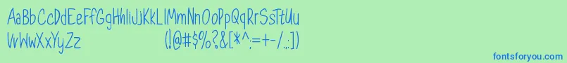 DorathyPersonalUseOnly Font – Blue Fonts on Green Background