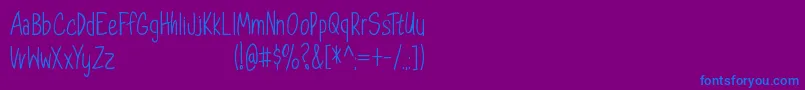DorathyPersonalUseOnly-fontti – siniset fontit violetilla taustalla