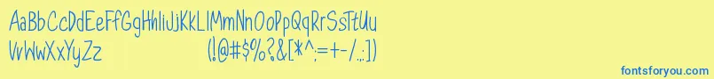 DorathyPersonalUseOnly Font – Blue Fonts on Yellow Background