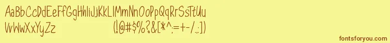 Шрифт DorathyPersonalUseOnly – коричневые шрифты на жёлтом фоне