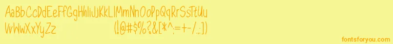 fuente DorathyPersonalUseOnly – Fuentes Naranjas Sobre Fondo Amarillo