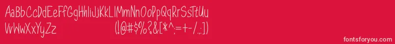 フォントDorathyPersonalUseOnly – 赤い背景にピンクのフォント