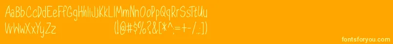 DorathyPersonalUseOnly-fontti – keltaiset fontit oranssilla taustalla
