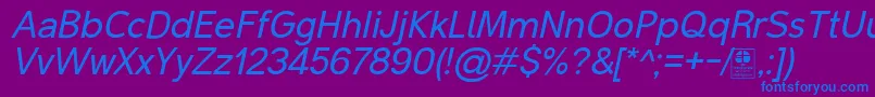 MalterSansItalicDemo Font – Blue Fonts on Purple Background