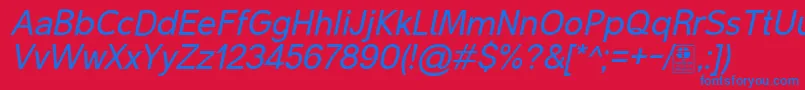 MalterSansItalicDemo Font – Blue Fonts on Red Background