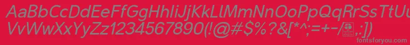 MalterSansItalicDemo Font – Gray Fonts on Red Background