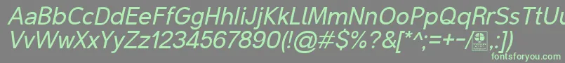 MalterSansItalicDemo Font – Green Fonts on Gray Background