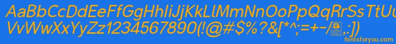 MalterSansItalicDemo Font – Orange Fonts on Blue Background