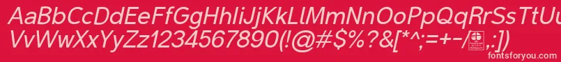 MalterSansItalicDemo Font – Pink Fonts on Red Background