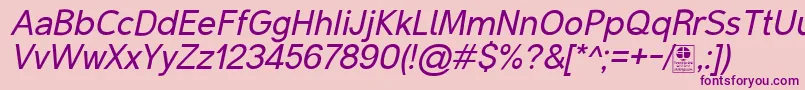 MalterSansItalicDemo Font – Purple Fonts on Pink Background