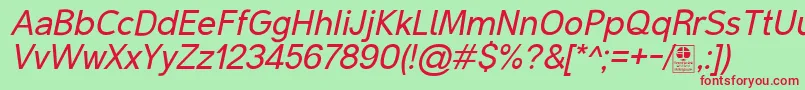 MalterSansItalicDemo Font – Red Fonts on Green Background
