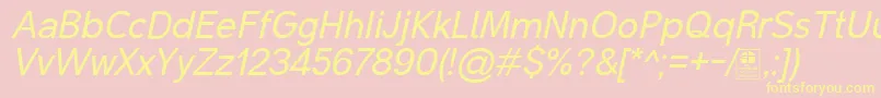 MalterSansItalicDemo Font – Yellow Fonts on Pink Background